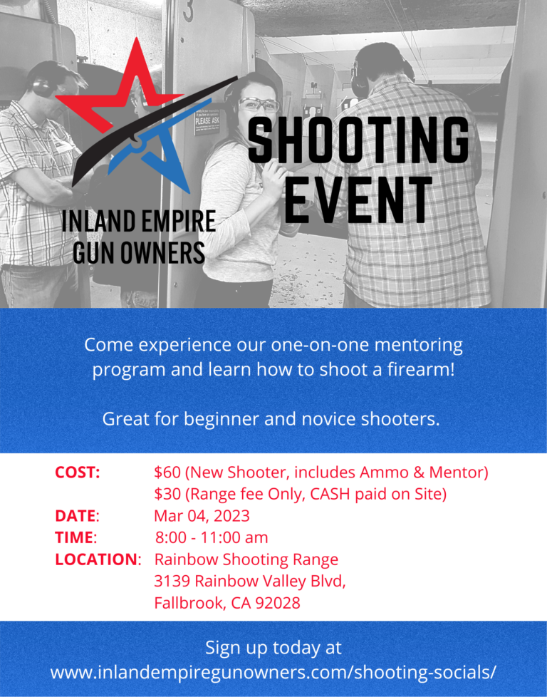 New Shooter Social March 2023 - Inland Empire County Gun Owners